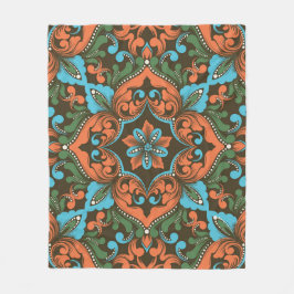 Manta Polar Hermoso Damask floral sin costura