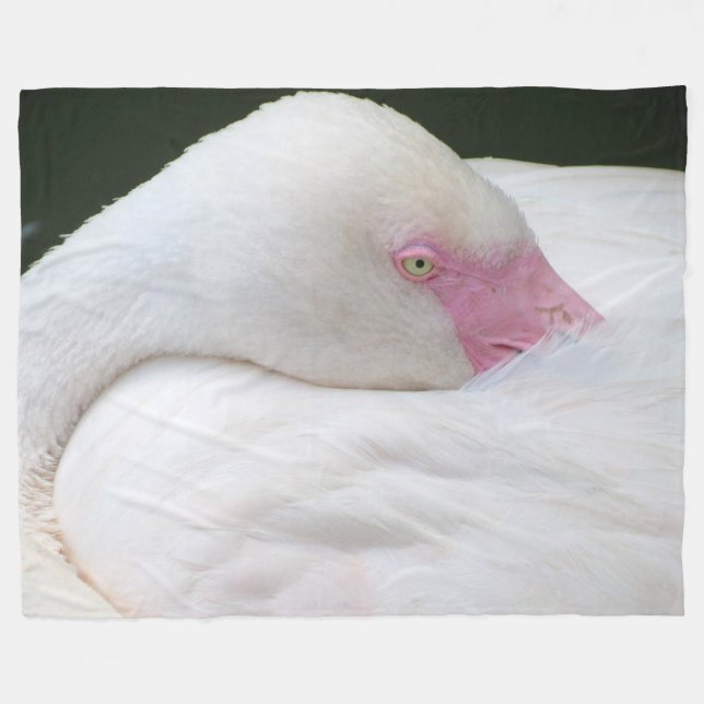 Manta Polar Hermoso Flamingo Blanco (Frente (Horizontal))