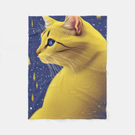 Manta Polar Hermoso gato amarillo con ojos azules