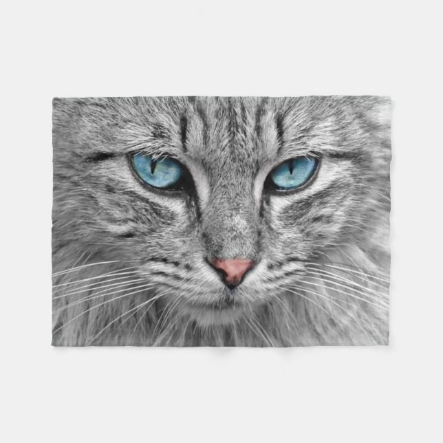 Manta Polar Hermoso gato en primer plano (Frente (Horizontal))