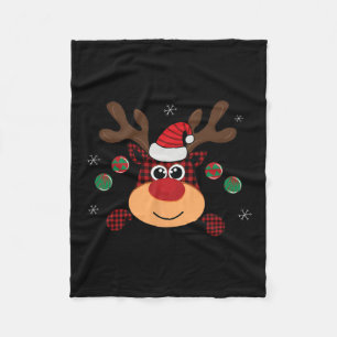 Manta Polar Hermoso invierno rojo búfalo vestido saltar venado