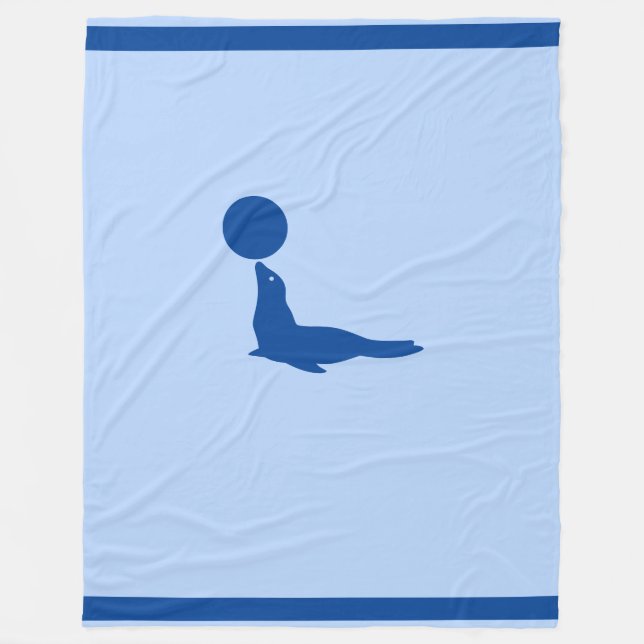 Manta Polar Hermoso león marino y bola (Anverso)