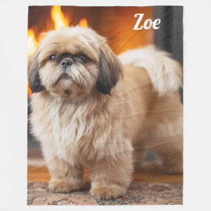 Manta Polar Hermoso Lhasa Apso Personalizado