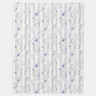 Manta Polar Hermoso Lirio Lavanda Flores Blancas Rayas Despedi