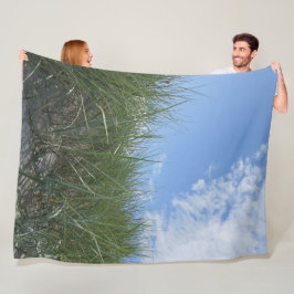 Manta Polar hermoso, paisaje, dunas, césped, cielo, verano,