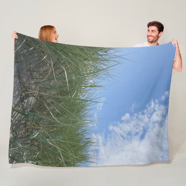 Manta Polar hermoso, paisaje, dunas, césped, cielo, verano, (In situ)