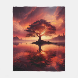 Manta Polar Hermoso Paisaje Sunset Con Reflexiones