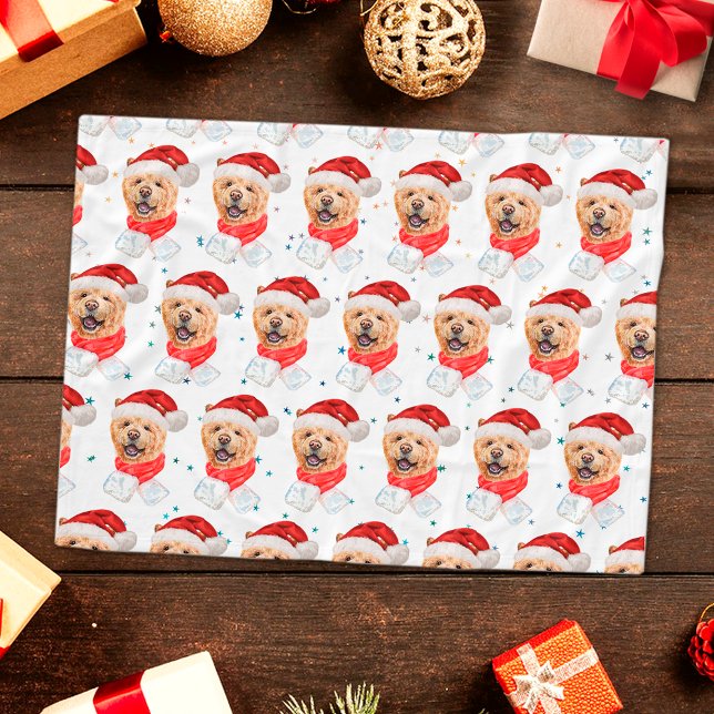 Manta Polar Hermoso patrón de Navidad de perro Chow Chow (Subido por el creador)