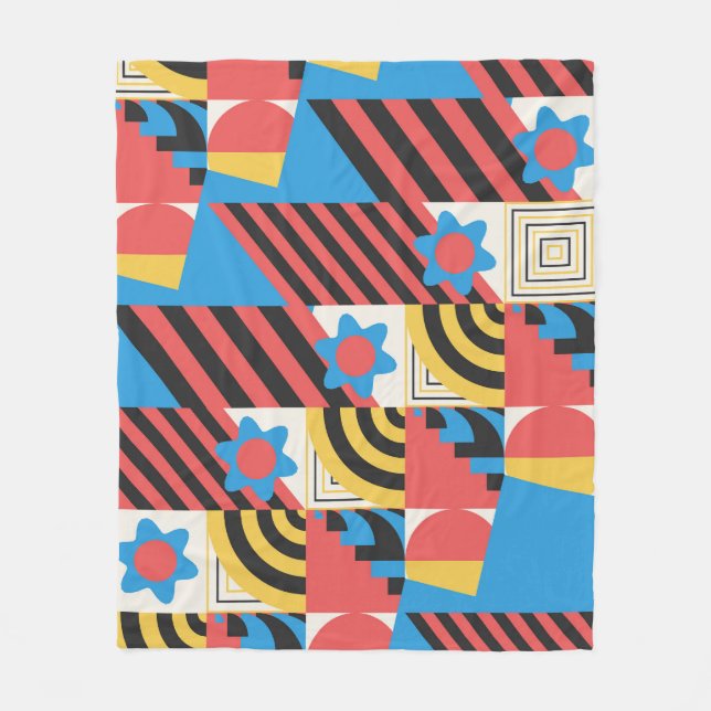 Manta Polar Hermoso patrón floral (Anverso)