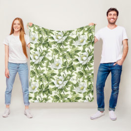 Manta Polar Hermoso patrón floral clásico