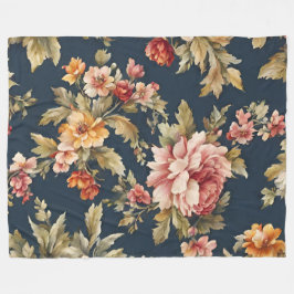 Manta Polar Hermoso patrón floral italiano