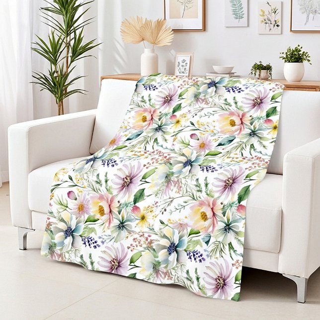 Manta Polar Hermoso patrón floral pastel (Subido por el creador)