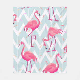 Manta Polar Hermoso patrón tropical sin costura con flam rosa