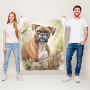 Manta Polar Hermoso perro de Boxer
