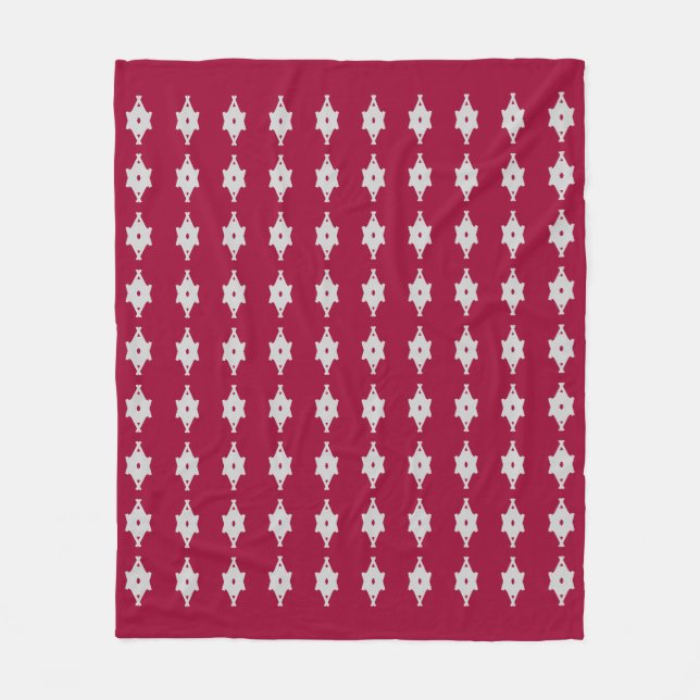 Manta Polar Hermoso plata y burgundy (Anverso)