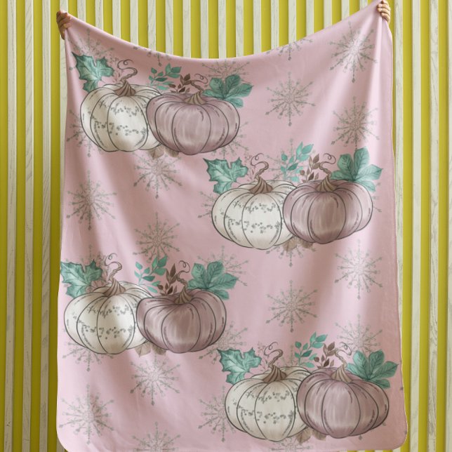 Manta Polar Hermoso Purpurina de Parche de Calabaza Rosa Otoño (Subido por el creador)