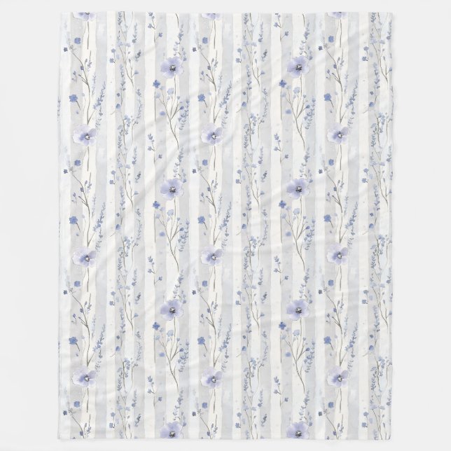 Manta Polar Hermoso regaderazo floral de lavanda blanca con ra (Anverso)