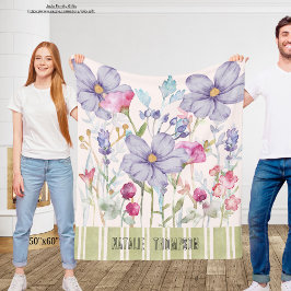 Manta Polar Hermoso verde lindo botánico lindo personalizado