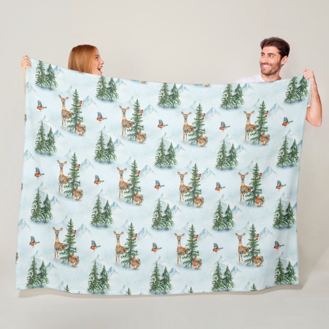 Manta Polar Hermosos Animales de Invierno Ciervos Jovenes Ardi (In situ)