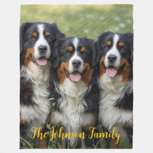 Manta Polar Hermosos perros de montaña Berneses personalizados