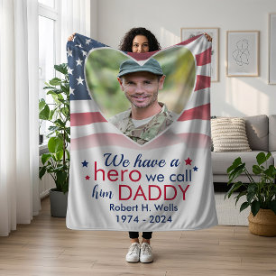 Manta Polar Hero Daddy veteran bandera personalizada de Estado