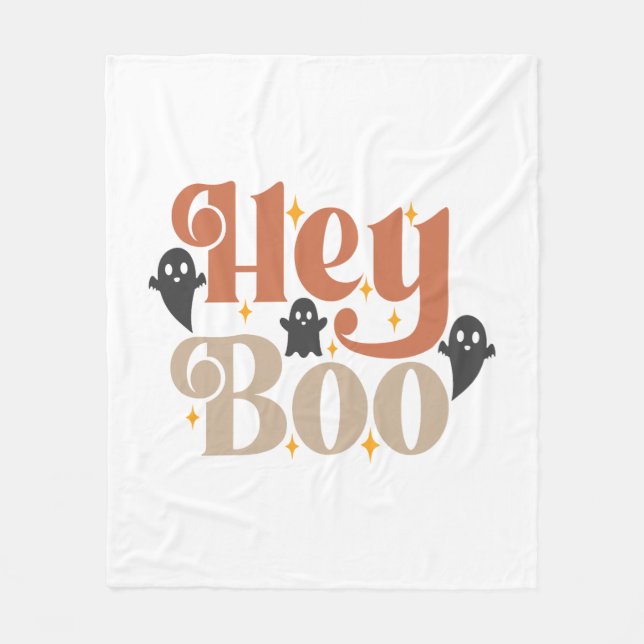 Manta Polar Hey Boo Boho Halloween Hey Boo Ghost (Anverso)