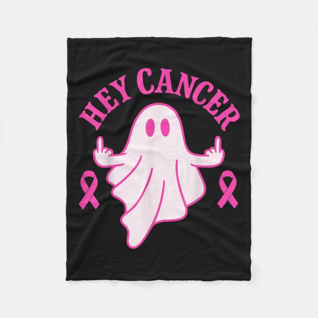 Manta Polar Hey Cancer Ghost Halloween Funny Breast Cancer Awa (Anverso)