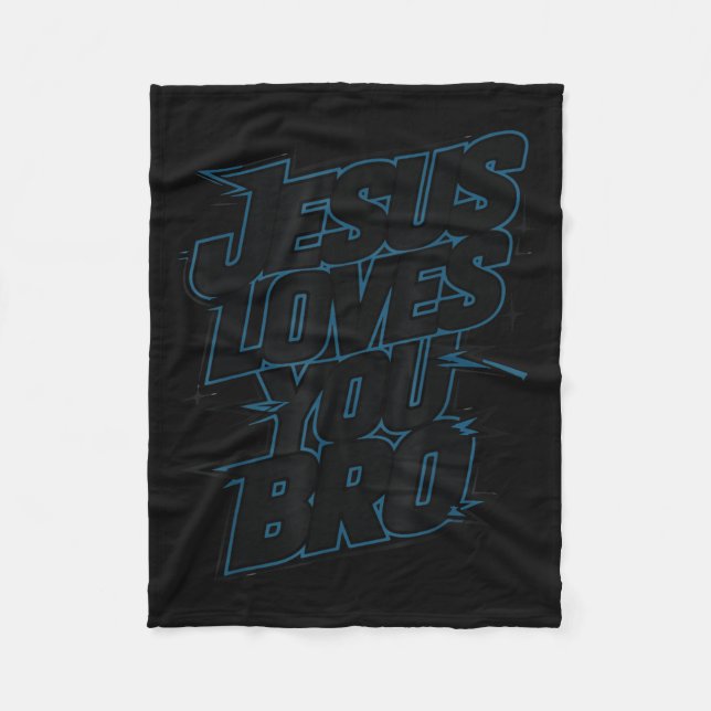 Manta Polar Hey Jesús Te Ama Hermano Joven Cristiano (Anverso)