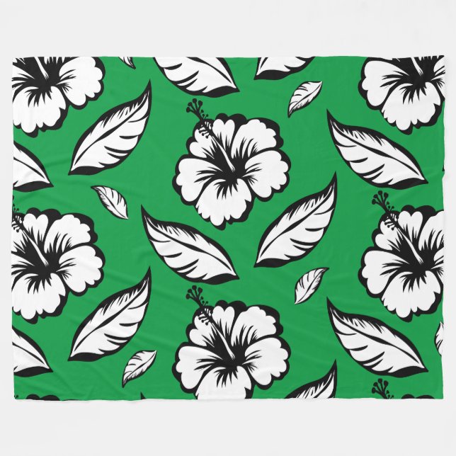 Manta Polar Hibiscus Floral (Frente (Horizontal))