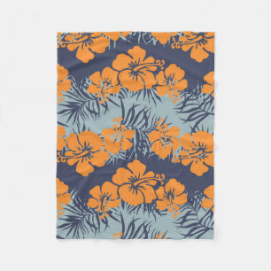 Manta Polar Hibiscus floral sin costura, Vintage floral w