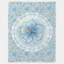 Manta Polar Hibiscus & lace TURQUOISE