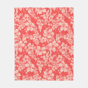 Manta Polar Hibiscus Pareau Hawai Impresión de camiseta de Alo