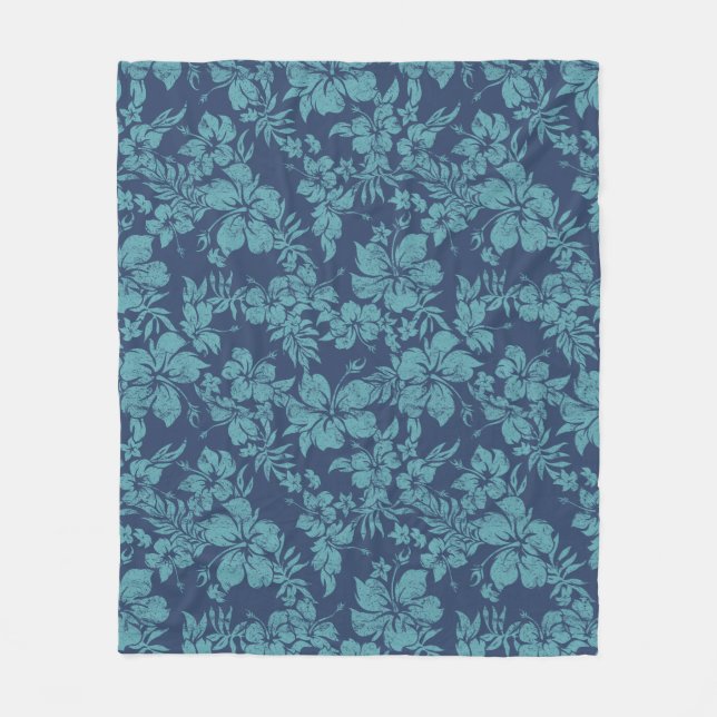 Manta Polar Hibiscus Pareau Hawai Impresión de camiseta de Alo (Anverso)