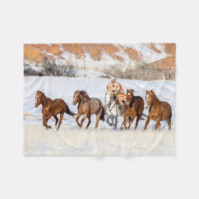 Manta Polar Hideout Horse Ranch, Wrangler y Horses (Frente (Horizontal))