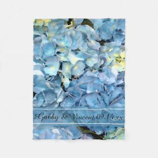 Manta Polar Hidrangea Azul Boda floral