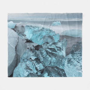 Manta Polar Hielo azul en el paisaje marino de la playa, Islan
