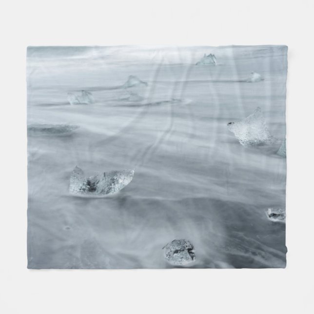 Manta Polar Hielo y agua en una playa, tierra firme (Frente (Horizontal))