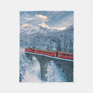 Manta Polar Hielo y nieve Red Bernina Express Train Suiza