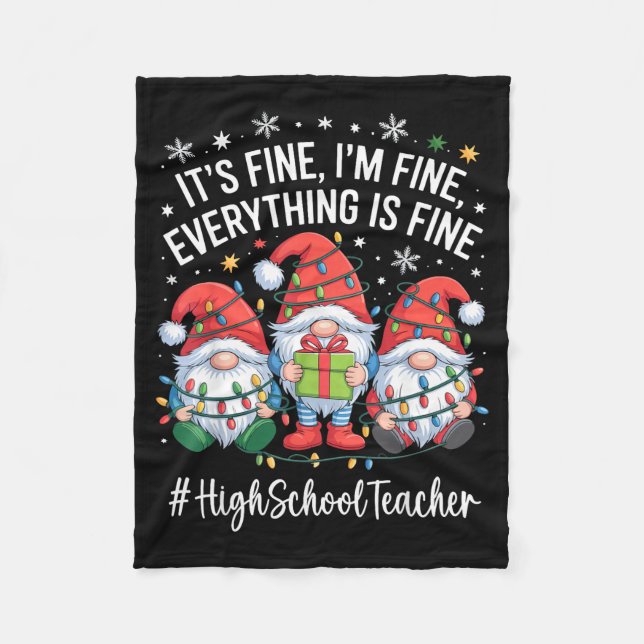 Manta Polar High School Teacher Gnome Everything Is Fine Funny (Anverso)