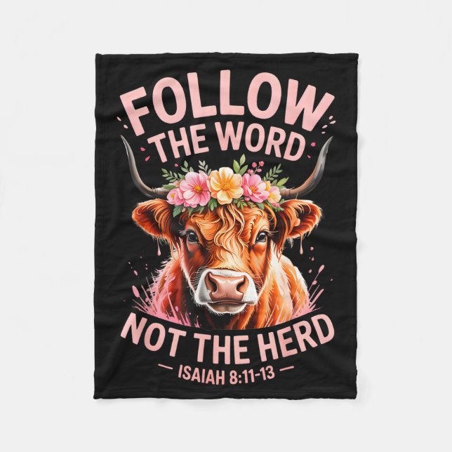 Manta Polar Highland Cow Christian  (Anverso)