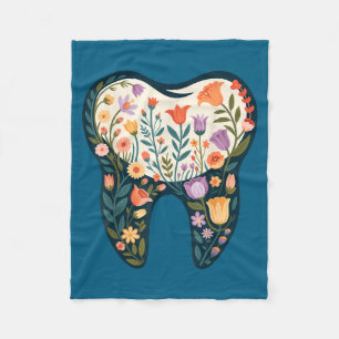 Manta Polar Higienista Floral Dental Flor de Diente
