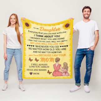 Manta Polar Hija Corazón de Silusiones Sunflower Personalizada