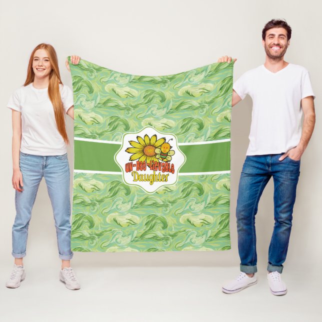 Manta Polar Hija increíble, girasoles y abejas (In situ)