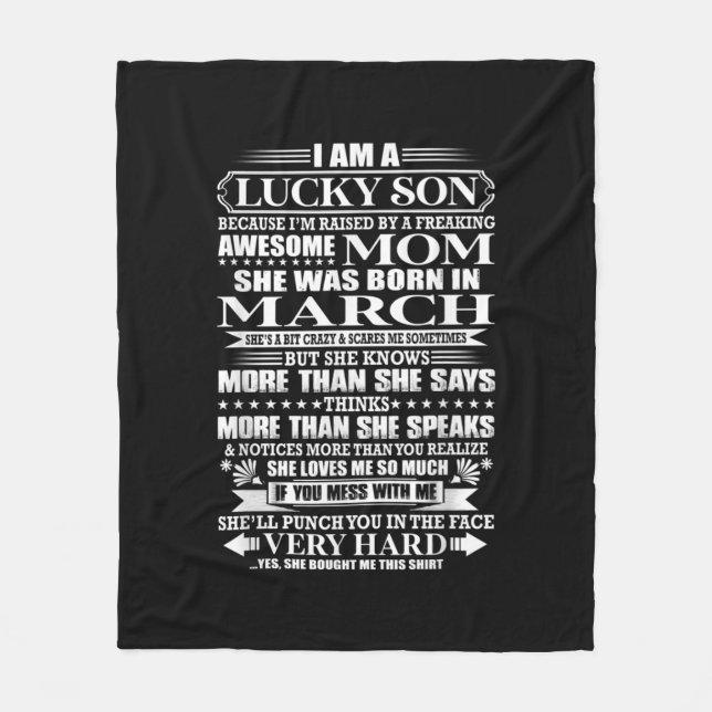 Manta Polar Hijo Suertudo Criado Por Un Impresionante Regalo D (Anverso)