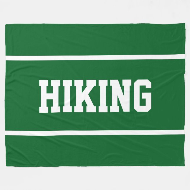 Manta Polar HIKING Sporty White Text Stripes On Forest Green (Frente (Horizontal))