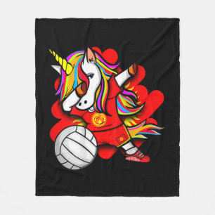 Manta Polar Hinchas de voleibol de Kirguistán Dabbing Unicorn