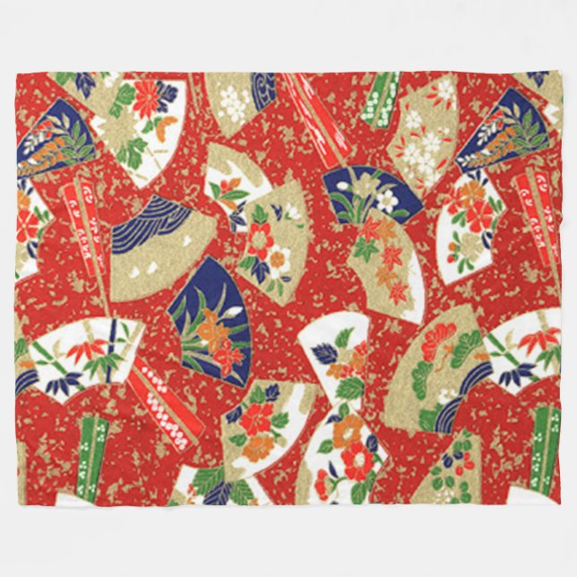 Manta Polar Hinchas Japoneses En Rojo (Frente (Horizontal))