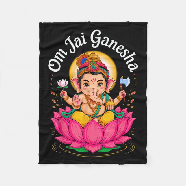 Manta Polar Hindu Ganesha Puja Elephant God India Meditación Y (Anverso)