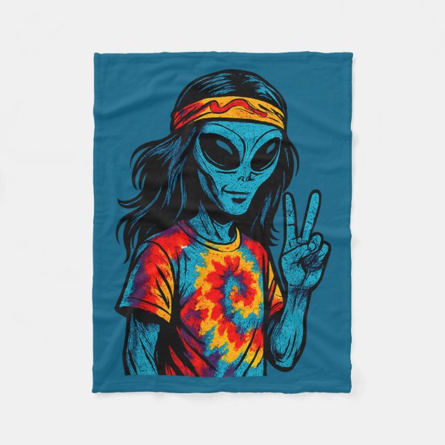 Manta Polar Hipe Alien Tie-dye Design  (Anverso)