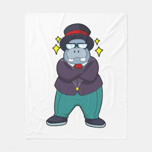 Manta Polar Hipopótamo como novio con traje.PNG